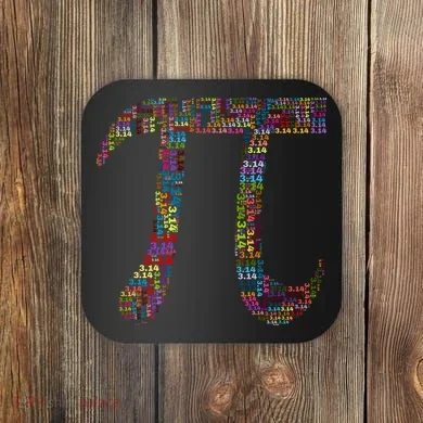 Colorful Pi Date Math Coaster