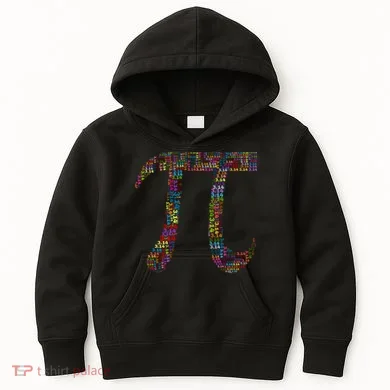 Colorful Pi Date Math Kids Hoodie