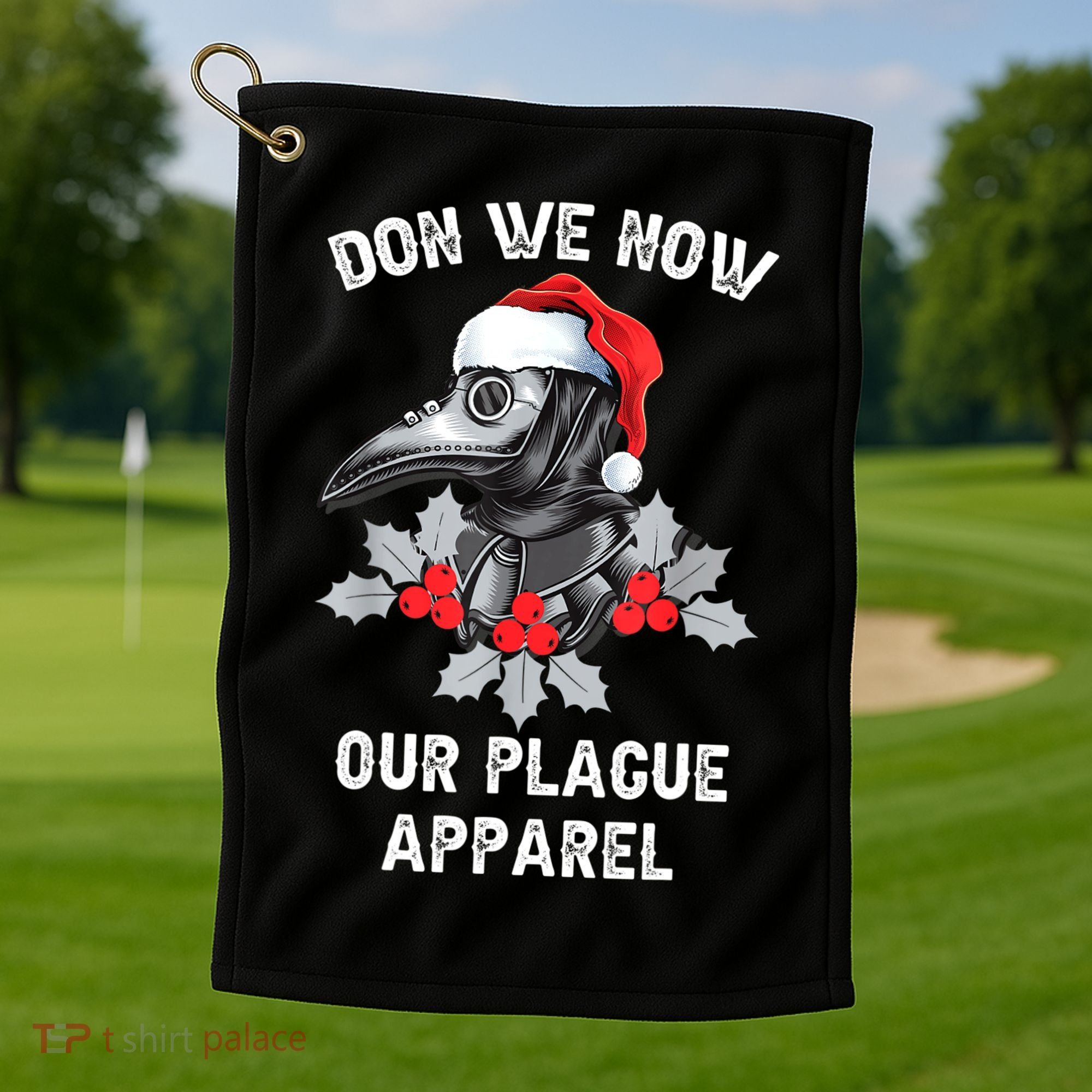 Christmas Plague Doctor Mask Don We Now Our Plague Apparel Golf Towel
