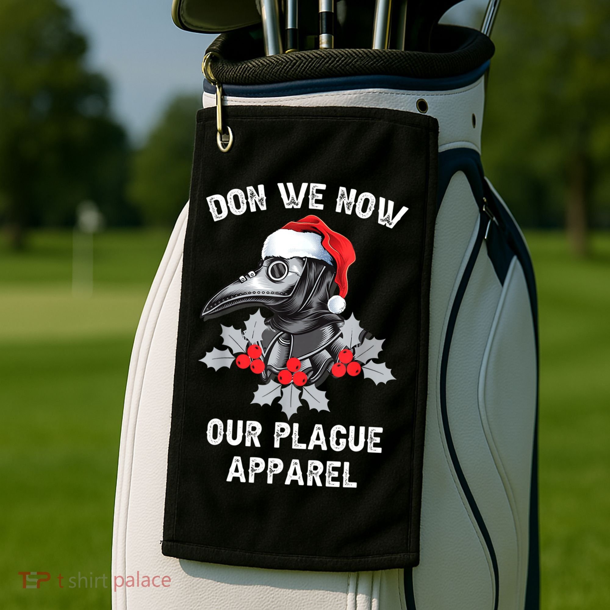 Christmas Plague Doctor Mask Don We Now Our Plague Apparel Golf Towel
