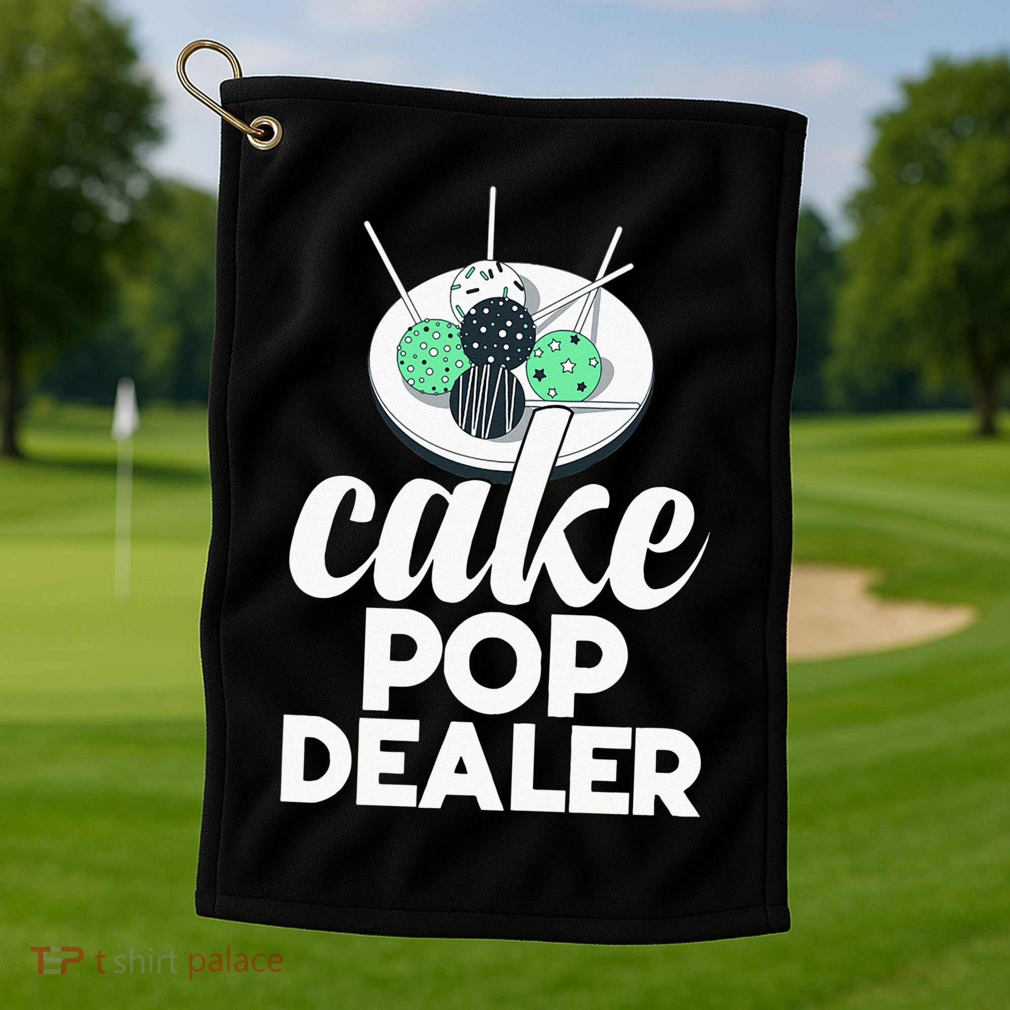 Cake Pop Dealer Funny Cake Baking Coloured Cakepop Baker Golf Towel