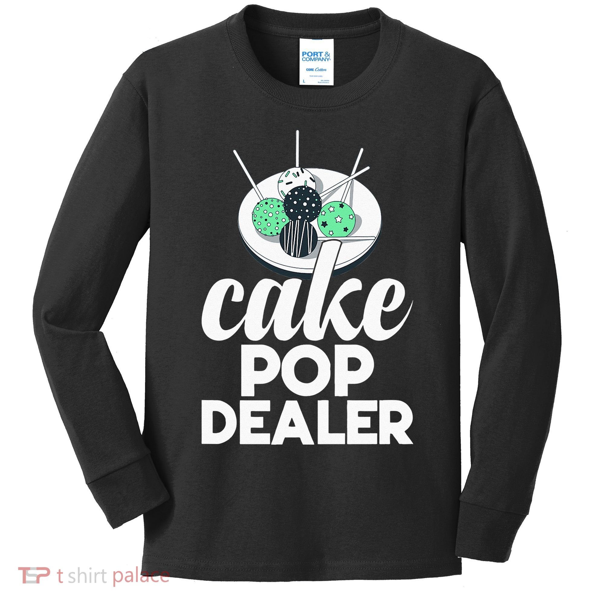 Cake Pop Dealer Funny Cake Baking Coloured Cakepop Baker Kids Long Sleeve Shirt