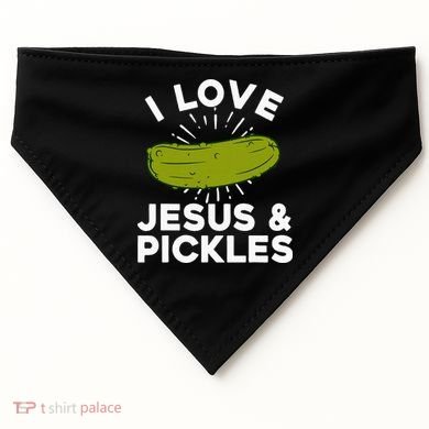 Cute Pickle Design Jesus Pickle Lovers USA-Made Doggie Bandana