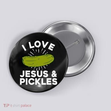 Cute Pickle Design Jesus Pickle Lovers Button