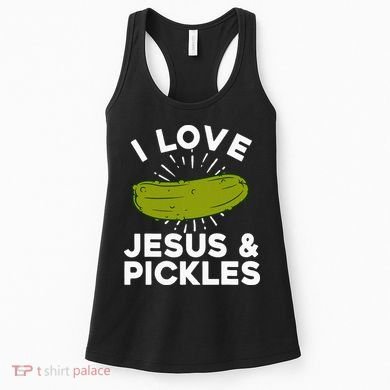 Cute Pickle Design Jesus Pickle Lovers Women's Tank Top