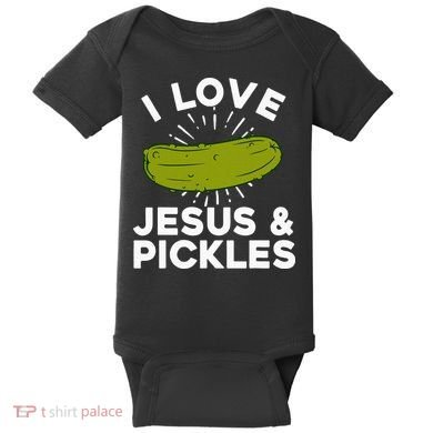 Cute Pickle Design Jesus Pickle Lovers Baby Bodysuit