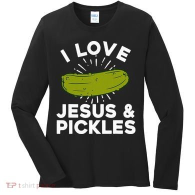 Cute Pickle Design Jesus Pickle Lovers Women's Long Sleeve Shirt
