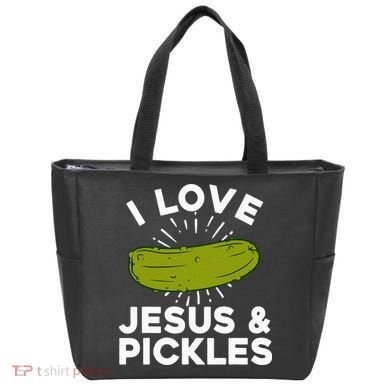 Cute Pickle Design Jesus Pickle Lovers Tote Bag