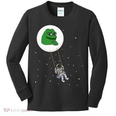 Crypto Pepe Design For Pepe Crypto And Pepe Coin Kids Long Sleeve Shirt