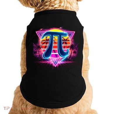 Cool Pi Day Retro Tropical Design Doggie Tank