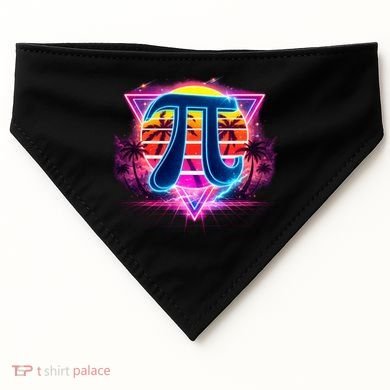 Cool Pi Day Retro Tropical Design USA-Made Doggie Bandana