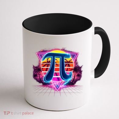 Cool Pi Day Retro Tropical Design Coffee Mug back