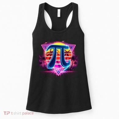 Cool Pi Day Retro Tropical Design Women's Tank Top
