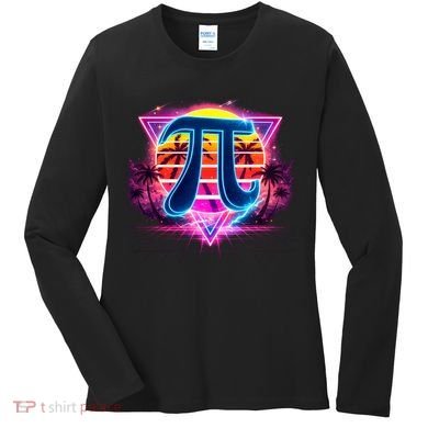 Cool Pi Day Retro Tropical Design Women's Long Sleeve Shirt