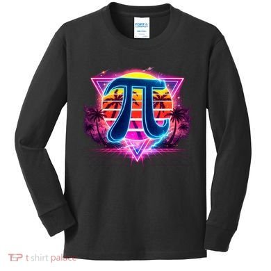 Cool Pi Day Retro Tropical Design Kids Long Sleeve Shirt