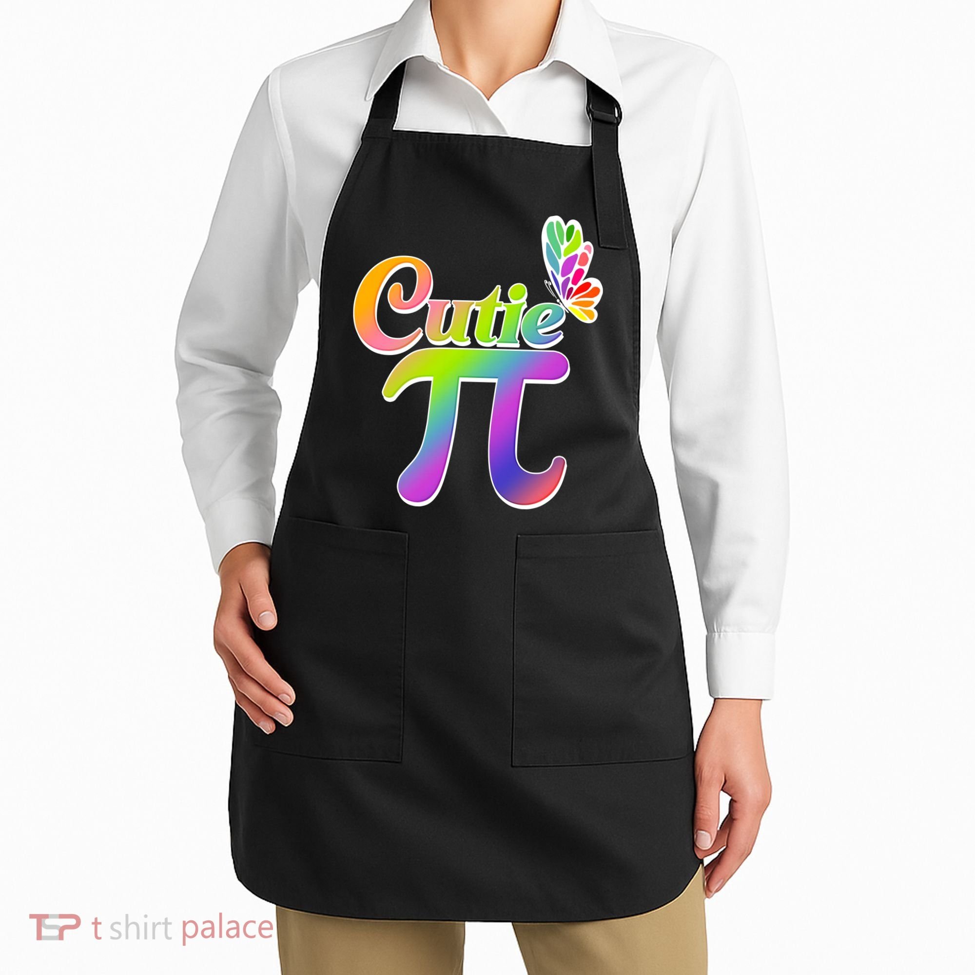 Cute Pi Day 314 Rainbow Butterfly Cutie Pi Apron