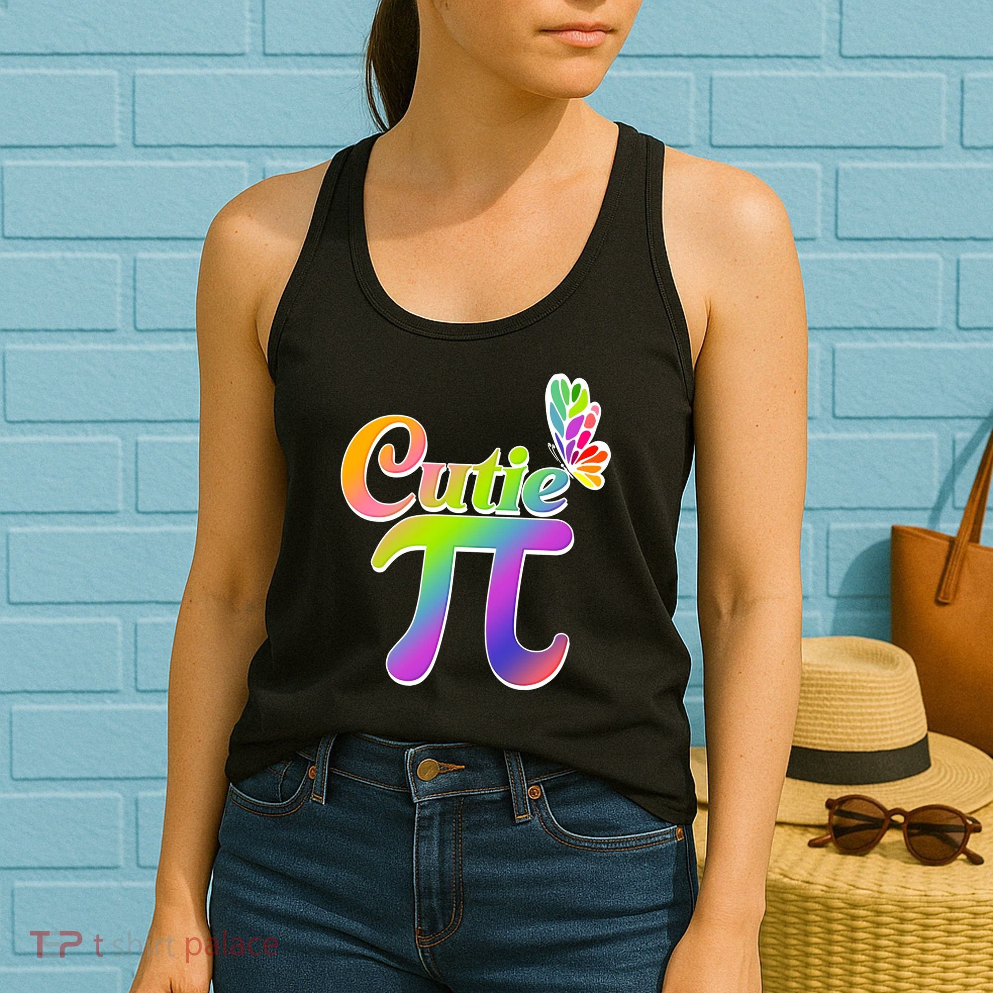 Cute Pi Day 314 Rainbow Butterfly Cutie Pi Women's Tank Top