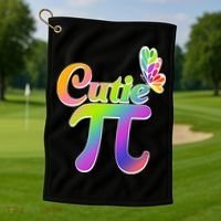 Cute Pi Day 314 Rainbow Butterfly Cutie Pi Golf Towel thumb 1