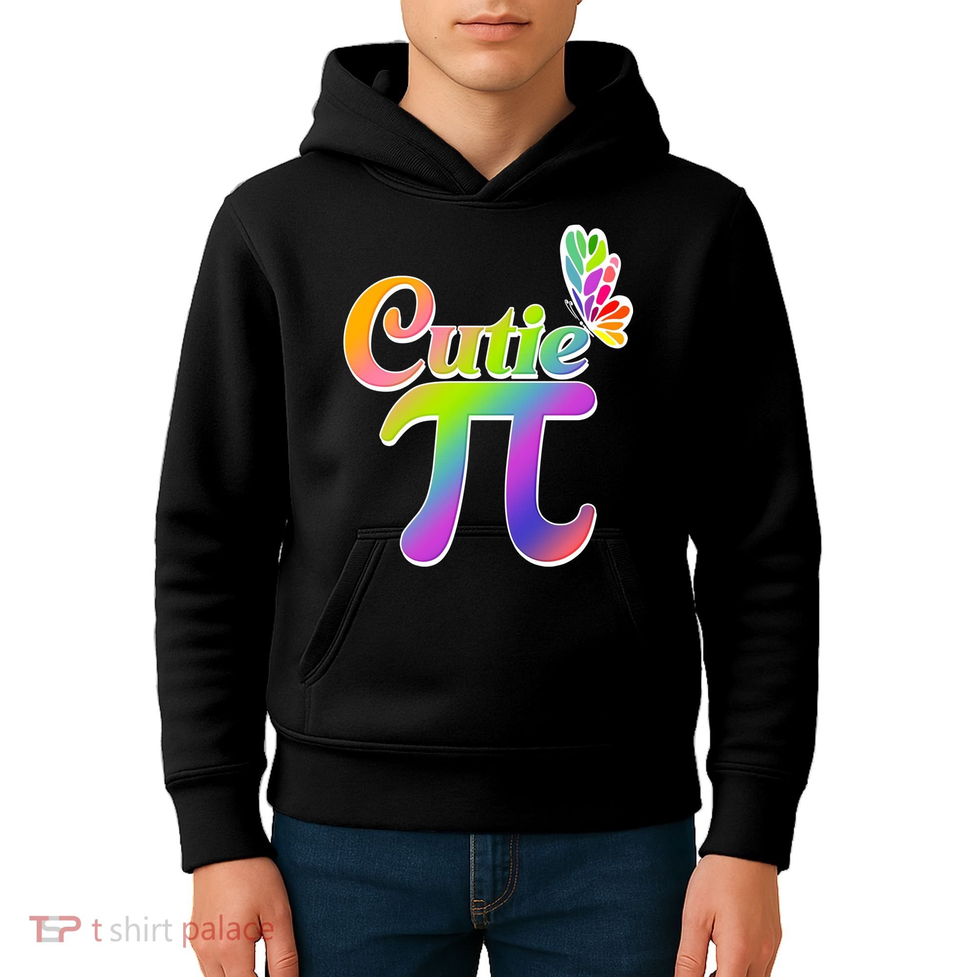 Cute Pi Day 314 Rainbow Butterfly Cutie Pi Kids Hoodie