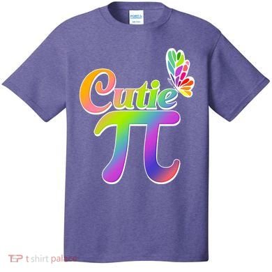 Cute Pi Day 314 Rainbow Butterfly Cutie Pi T-Shirt
