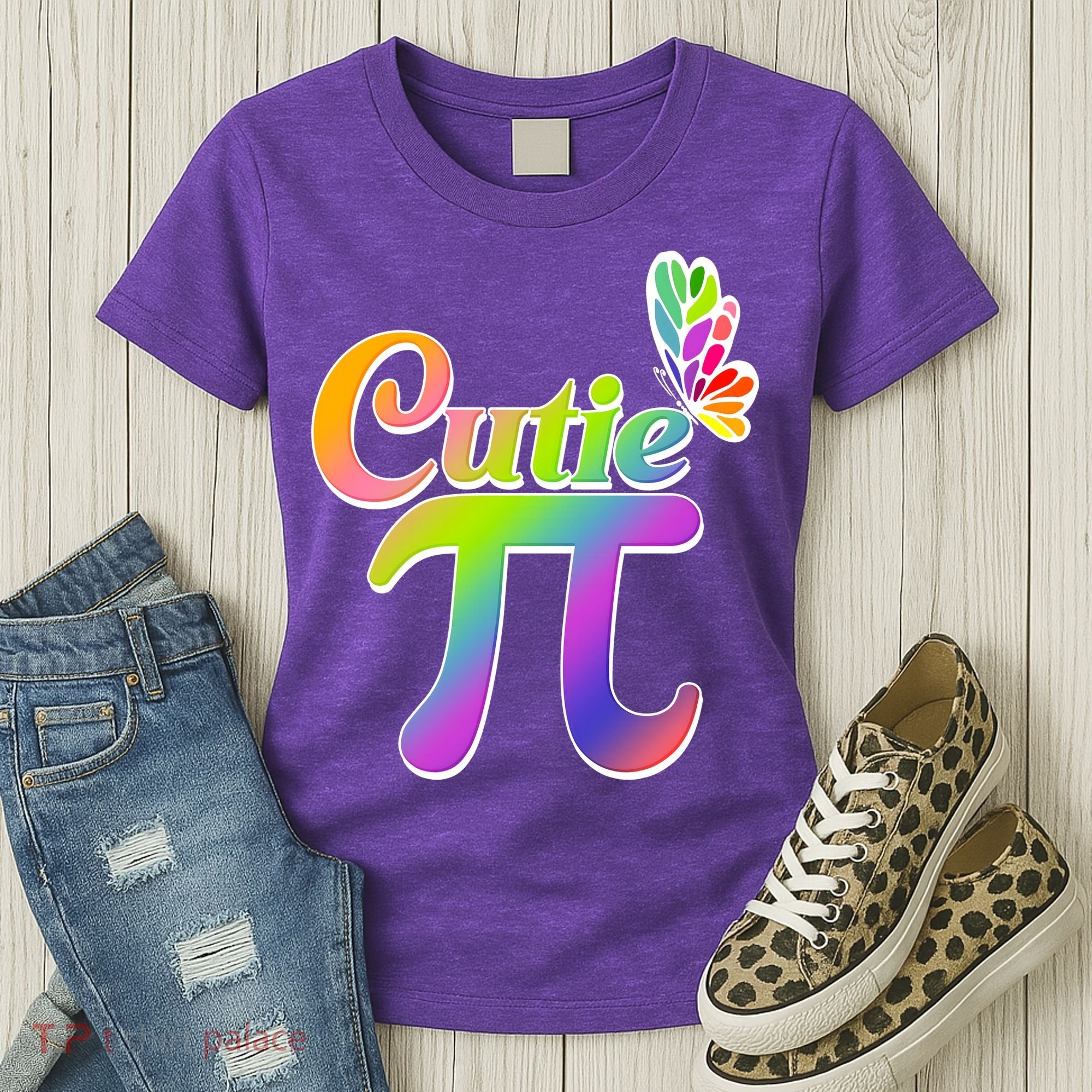 Cute Pi Day 314 Rainbow Butterfly Cutie Pi Women's T-Shirt