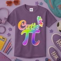 Cute Pi Day 314 Rainbow Butterfly Cutie Pi Kids T-Shirt thumb 3