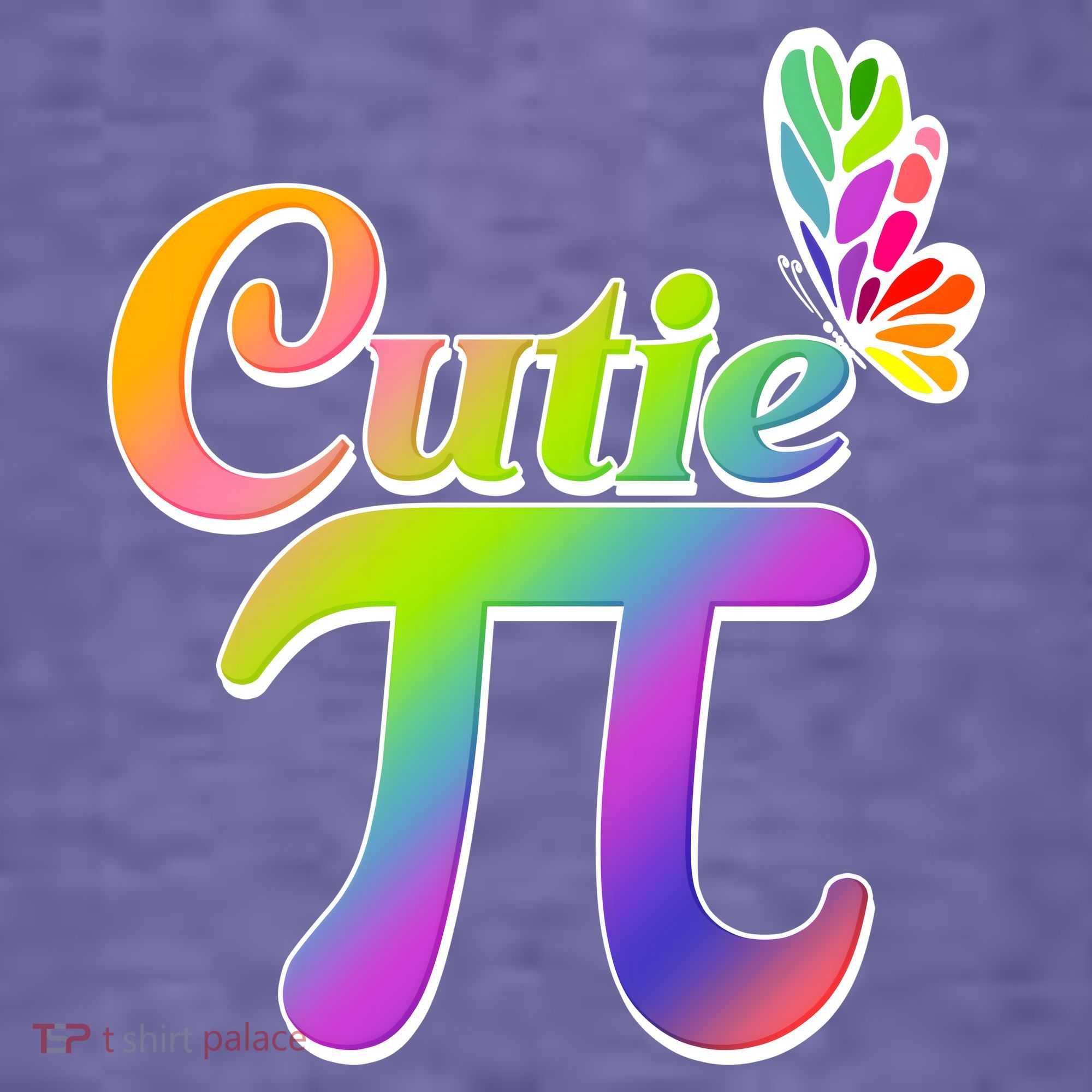 Cute Pi Day 314 Rainbow Butterfly Cutie Pi Kids T-Shirt