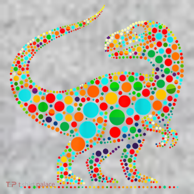 Colorful Polka Dot Dinosaur Happy Dot Day Gift The Baniff Cuffed Pom Beanie