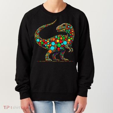 Colorful Polka Dot Dinosaur Happy Dot Day Gift Women's Sweatshirt