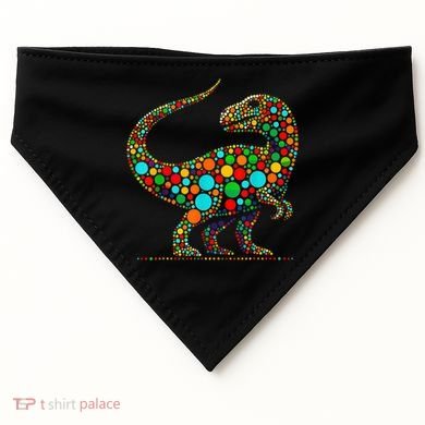 Colorful Polka Dot Dinosaur Happy Dot Day Gift USA-Made Doggie Bandana
