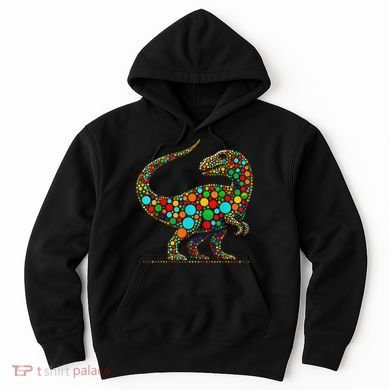 Colorful Polka Dot Dinosaur Happy Dot Day Gift Hoodie