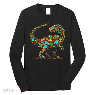 Colorful Polka Dot Dinosaur Happy Dot Day Gift Long Sleeve Shirt