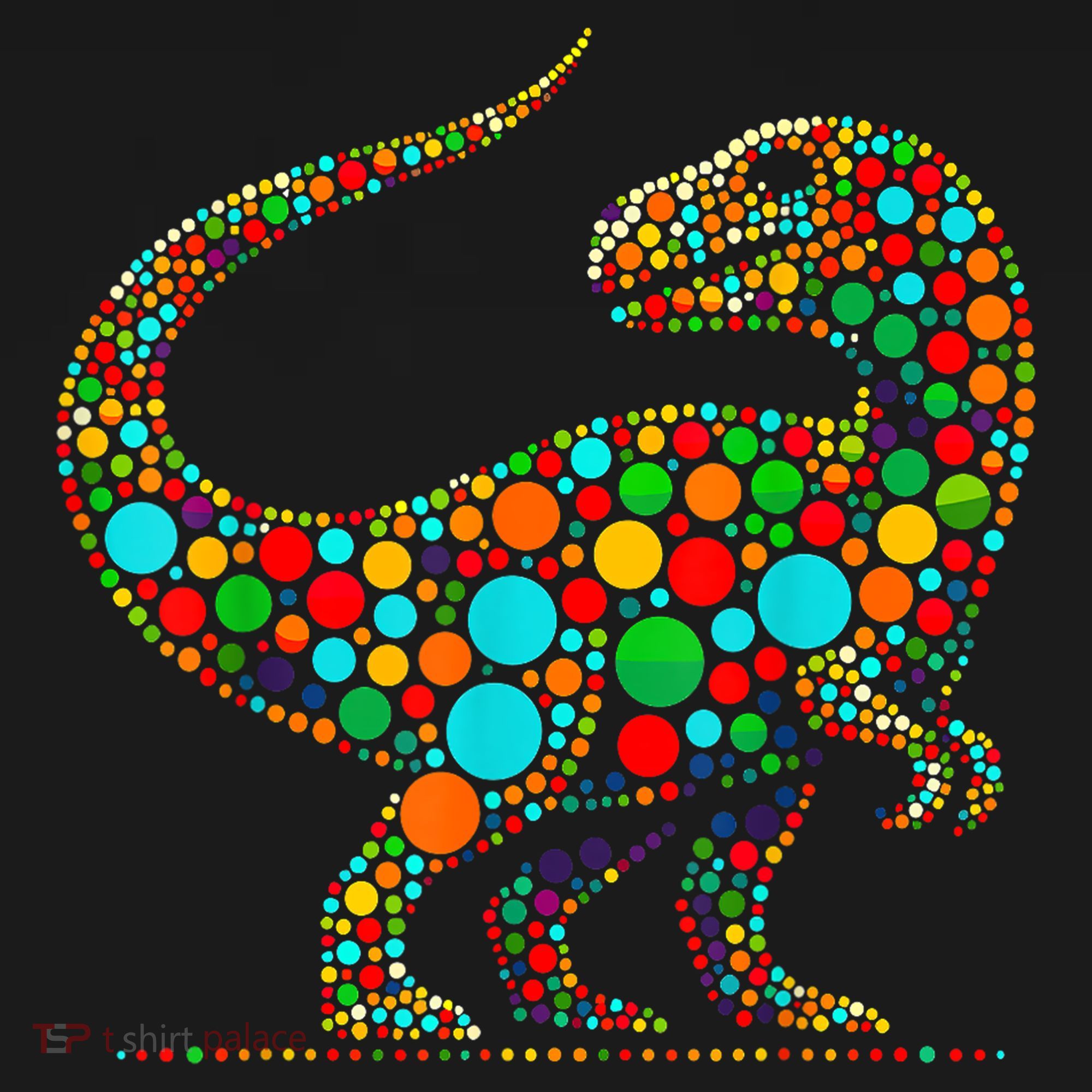Colorful Polka Dot Dinosaur Happy Dot Day Gift T-Shirt