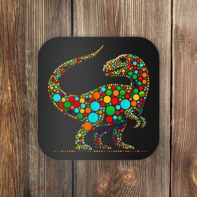 Colorful Polka Dot Dinosaur Happy Dot Day Gift Coaster