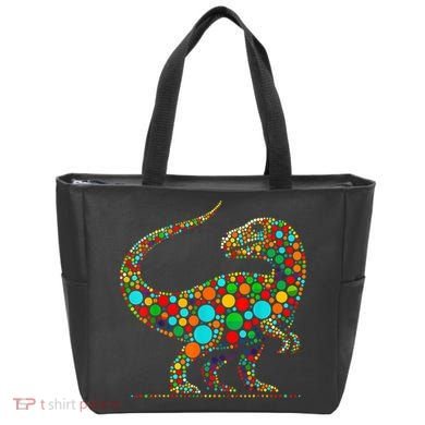 Colorful Polka Dot Dinosaur Happy Dot Day Gift Tote Bag