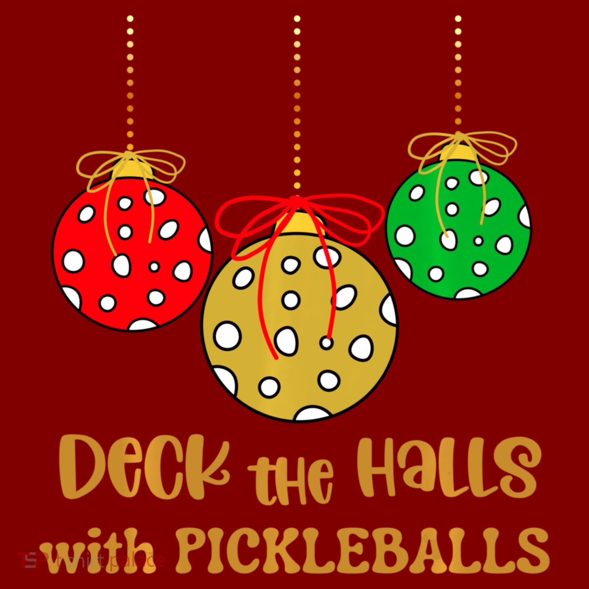 Christmas Pickleball Deck The Halls With Pickleballs Mousepad