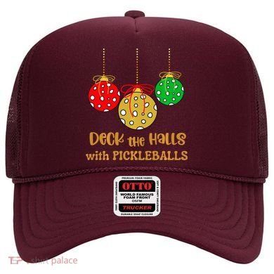Christmas Pickleball Deck The Halls With Pickleballs Hat