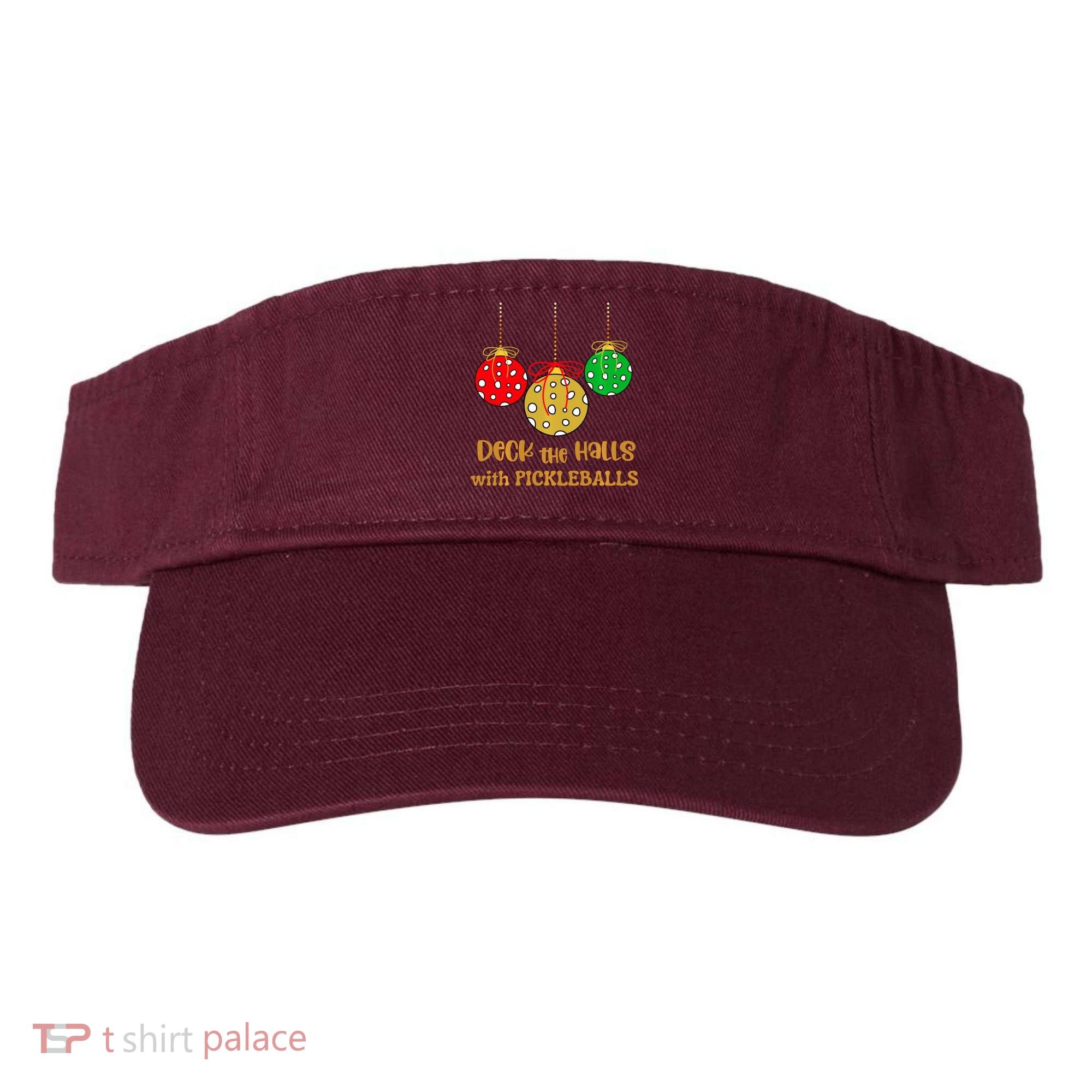 Christmas Pickleball Deck The Halls With Pickleballs Visor