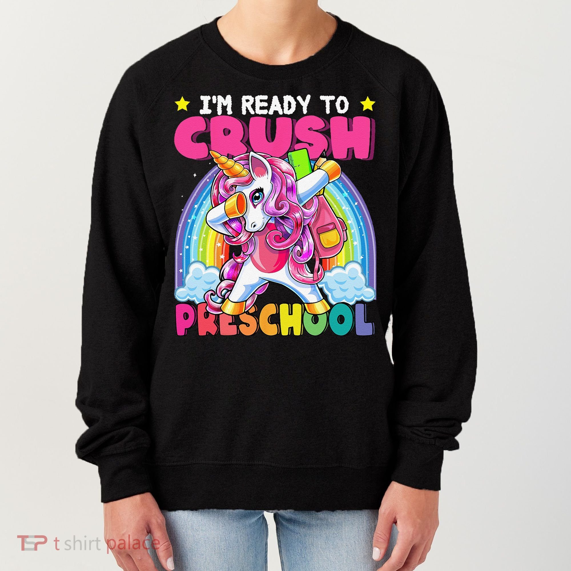Crush Preschool Dabbing Unicorn Back To School Gift Women's Sweatshirt