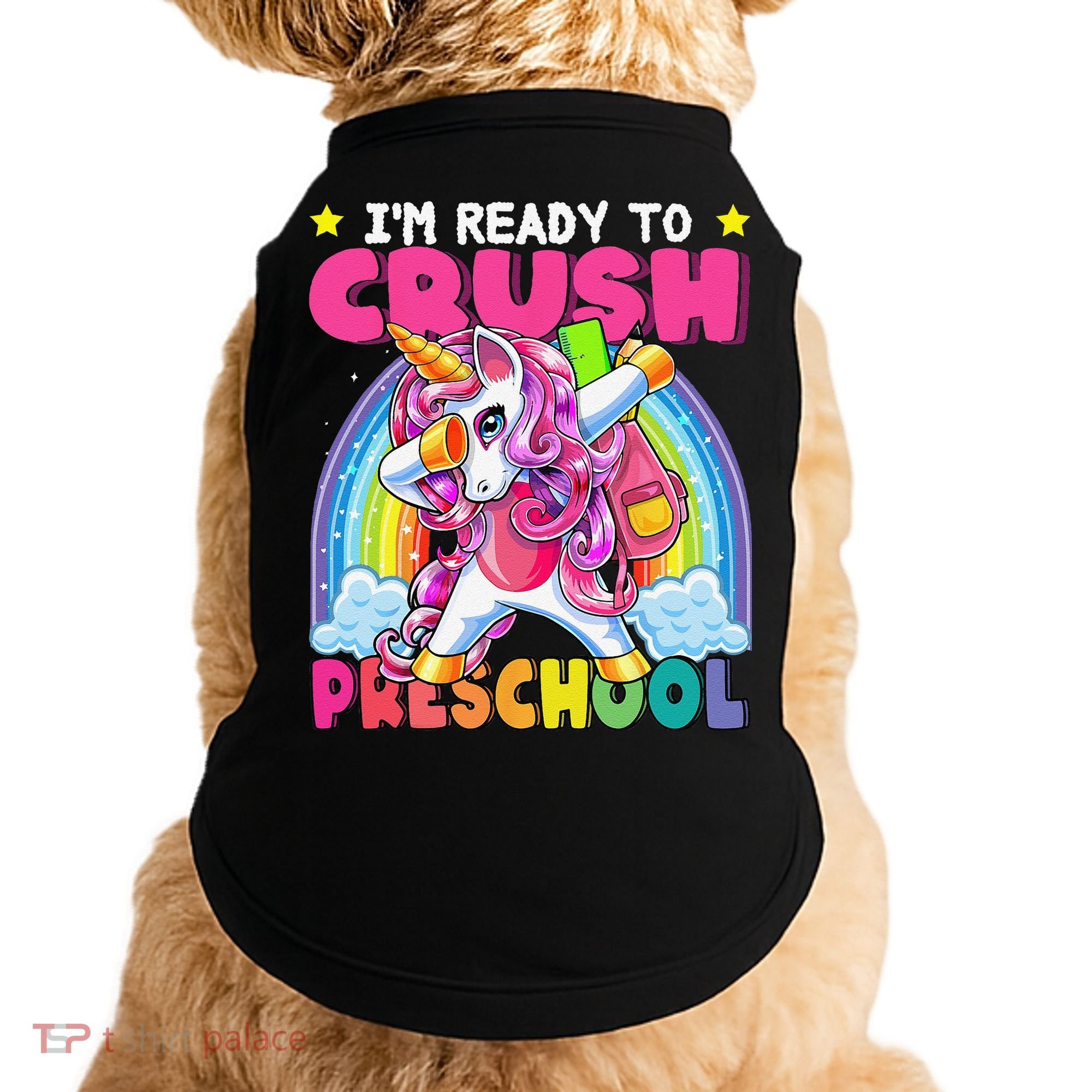 Crush Preschool Dabbing Unicorn Back To School Gift Doggie Tank