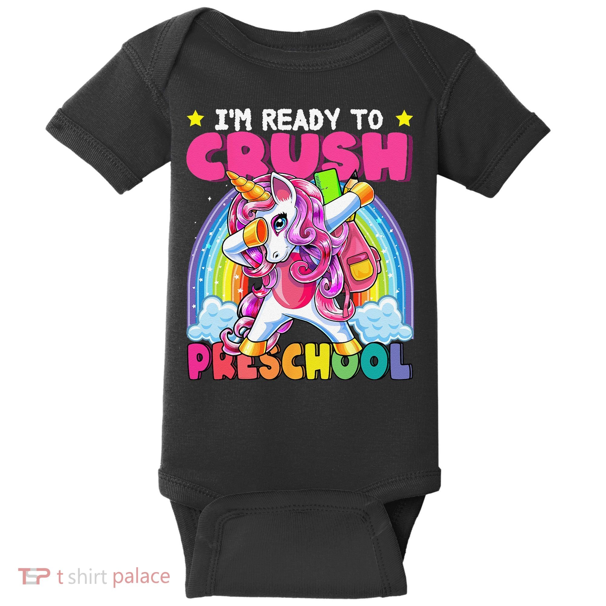 Crush Preschool Dabbing Unicorn Back To School Gift Baby Bodysuit