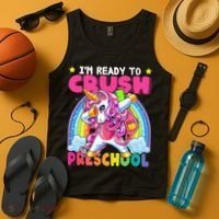 Crush Preschool Dabbing Unicorn Back To School Gift Tank Top thumb 4