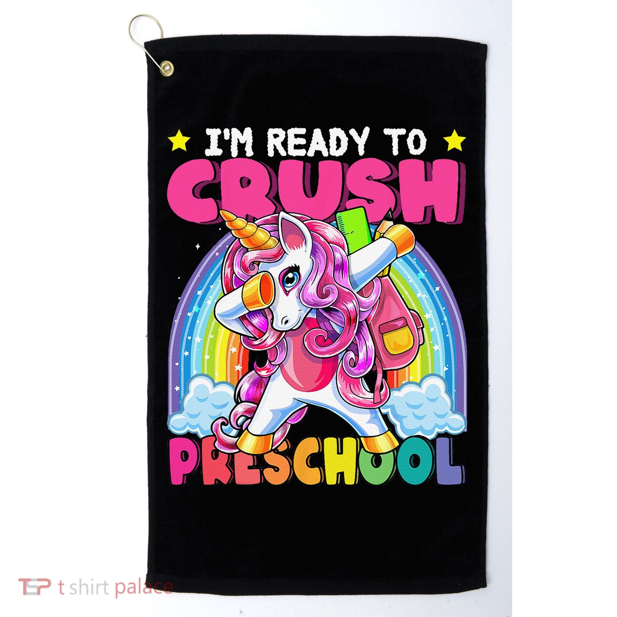 Crush Preschool Dabbing Unicorn Back To School Gift Golf Towel