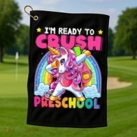 Crush Preschool Dabbing Unicorn Back To School Gift Golf Towel thumb 1