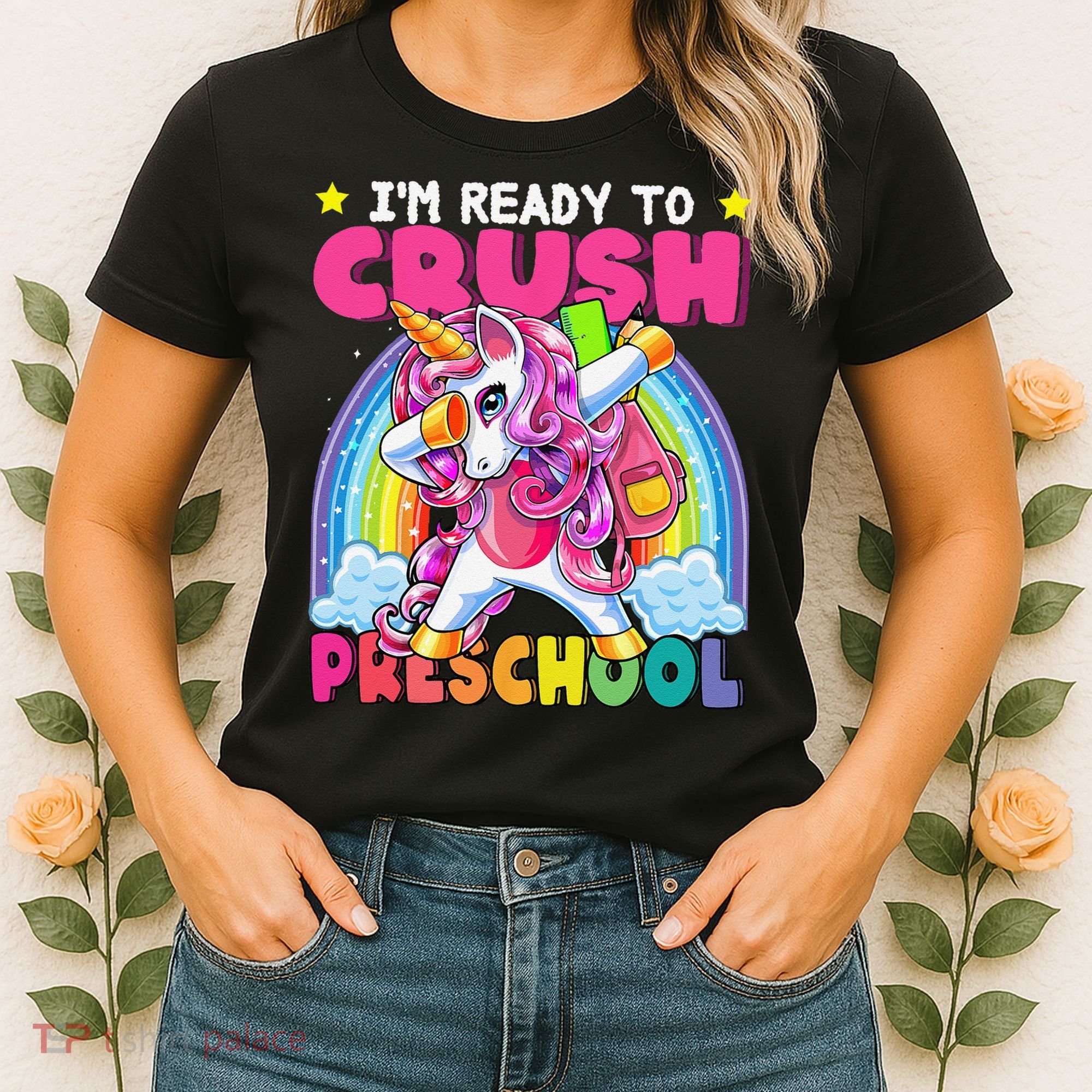 Crush Preschool Dabbing Unicorn Back To School Gift Women's T-Shirt