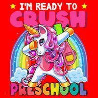 Crush Preschool Dabbing Unicorn Back To School Gift Santa Hat thumb 1