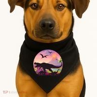 Cool Prehistoric Dinosaur Land USA-Made Doggie Bandana thumb 1