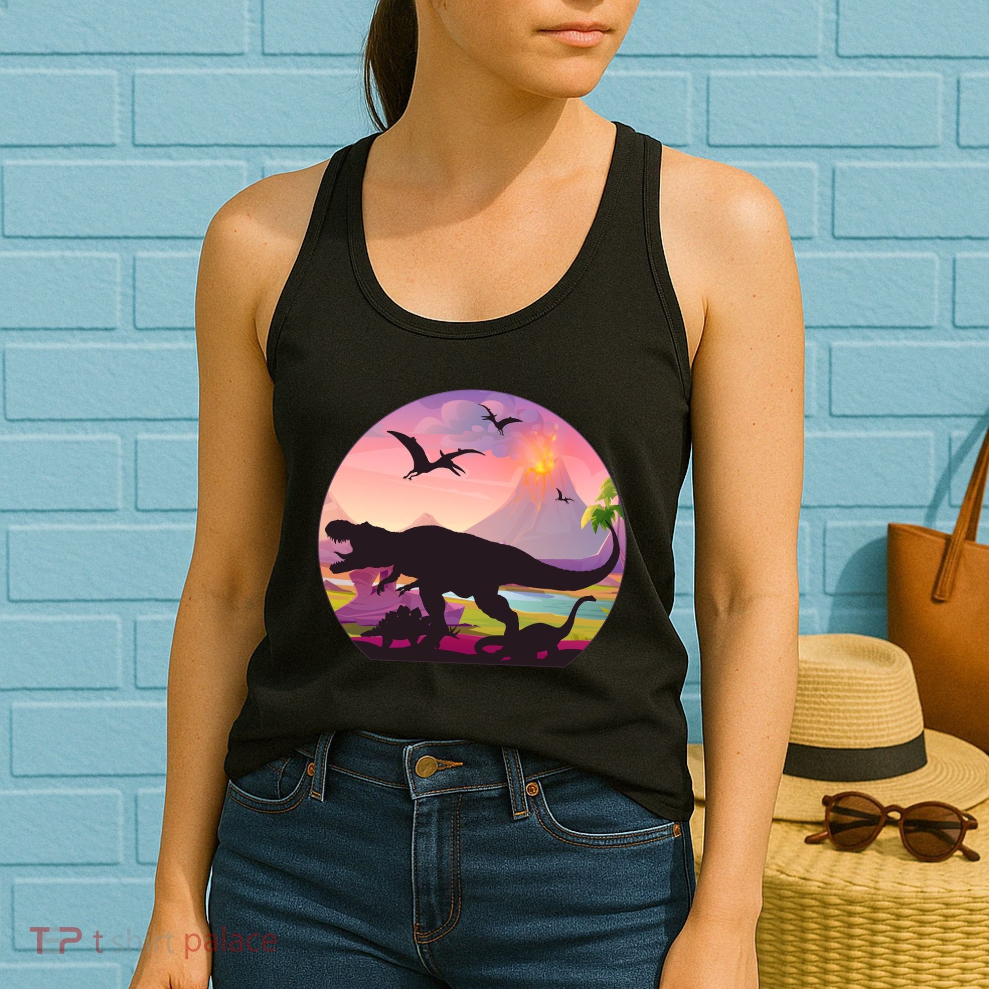 Cool Prehistoric Dinosaur Land Women's Tank Top