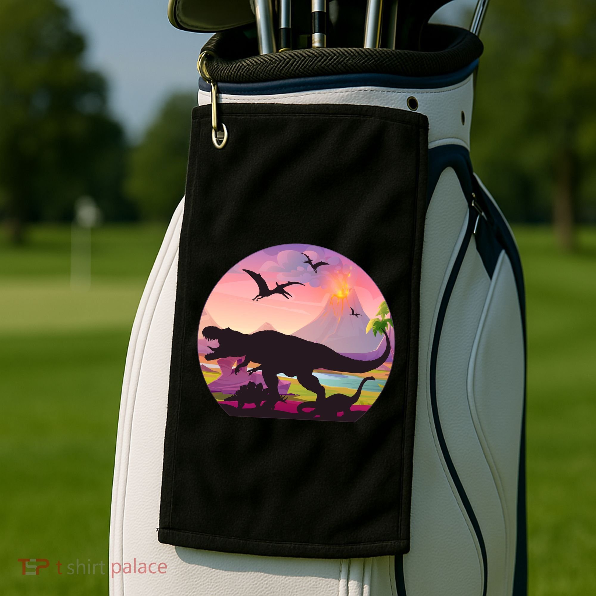 Cool Prehistoric Dinosaur Land Golf Towel