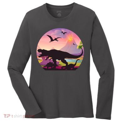 Cool Prehistoric Dinosaur Land Women's Long Sleeve Shirt